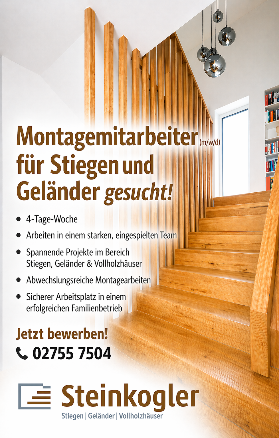 Montagemitarbeiter mwd für Stiegen und Geländer_Steinkogler