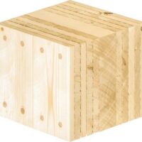 Aufbau einer Holz100-Wand: mehrere Lagen Vollholz kreuzweise verbunden, Ansicht des Wandquerschnitts
